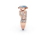 Rose gold Fancy Blue Oval Cut Diamond Halo Ring with Round Split Shank and Prong Setting_50