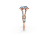 Rose gold Fancy Blue Oval Cut Diamond Halo Split Shank Engagement Ring_41