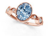 Rose gold Fancy Blue Oval  Cut Diamond Milgrain Marquise Band with Prong Setting_4