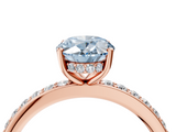 Rose gold Fancy Blue Oval  Cut Diamond Pavé Band Ring with Four-Prong Setting_45