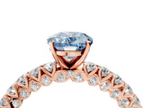 Rose gold Fancy Blue Oval Cut Diamond Pavé Band Solitaire Ring with Prong Setting_68