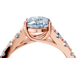 Rose gold Fancy Blue Oval  Cut Diamond Pavé Band Solitaire with Four-Prong Setting_7