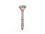 Rose gold Fancy Blue Oval  Cut Diamond Pavé Band with Four-Prong Setting_23