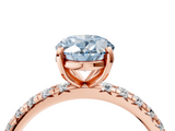 Rose gold Fancy Blue Oval  Cut Diamond Pavé Band with Four-Prong Setting_25