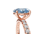 Rose gold Fancy Blue Oval  Cut Diamond Pavé Band with Four-Prong Setting_26