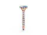 Rose gold Fancy Blue Oval Cut Diamond Pavé Solitaire Engagement Ring with Four-Prong Setting_93
