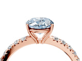 Rose gold Fancy Blue Oval Cut Diamond Pavé Solitaire Engagement Ring with Four-Prong Setting_95