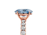 Rose gold Fancy Blue Oval Cut Diamond Pavé Solitaire Engagement Ring with Four-Prong Setting_96