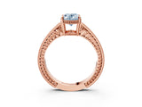 Rose gold Fancy Blue Oval Cut Diamond Ring with Milgrain Pavé Band and Four-Prong Setting_23