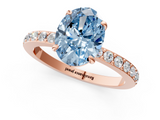 Rose gold Fancy Blue Oval  Cut Diamond Ring with Pavé Band and Four-Prong Setting_51