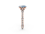 Rose gold Fancy Blue Oval  Cut Diamond Ring with Pavé Band and Four-Prong Setting_52