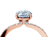 Rose gold Fancy Blue Oval  Cut Diamond Ring with Pavé Band and Four-Prong Setting_54