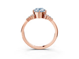 Rose gold Fancy Blue Oval Cut Diamond Ring with Side Stones and Four-Prong Setting_150
