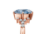 Rose gold Fancy Blue Oval Cut Diamond Ring with Side Stones and Four-Prong Setting_152