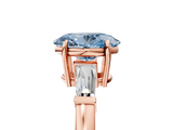 Rose gold Fancy Blue Oval  Cut Diamond Ring with Tapered Baguette Side Stones in Four-Prong Setting_8