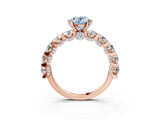 Rose gold Fancy Blue Oval Cut Diamond Side Stone Engagement Ring with Four-Prong Setting_39