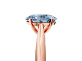 Rose gold Fancy Blue Oval Cut Diamond Solitaire Engagement Ring with Cathedral Setting and Four-Prong Mount_116