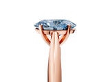 Rose gold Fancy Blue Oval Cut Diamond Solitaire Engagement Ring with Cathedral Setting and Four-Prong Mount_17
