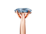 Rose gold Fancy Blue Oval Cut Diamond Solitaire Engagement Ring with Cathedral Setting and Four-Prong Mount_47