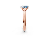 Rose gold Fancy Blue Oval Cut Diamond Solitaire Engagement Ring with Cathedral Setting and Four-Prong Mount_92