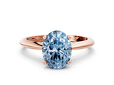 Rose gold Fancy Blue Oval Cut Diamond Solitaire Engagement Ring with Classic Band and Four-Prong Setting_24