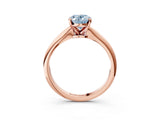 Rose gold Fancy Blue Oval Cut Diamond Solitaire Engagement Ring with Classic Band and Four-Prong Setting_27
