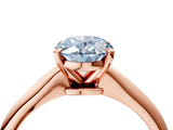 Rose gold Fancy Blue Oval Cut Diamond Solitaire Engagement Ring with Classic Band and Four-Prong Setting_28