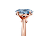 Rose gold Fancy Blue Oval Cut Diamond Solitaire Engagement Ring with Classic Band and Four-Prong Setting_29
