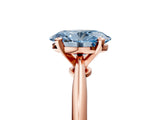 Rose gold Fancy Blue Oval Cut Diamond Solitaire Engagement Ring with Classic Band and Four-Prong Setting_92