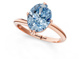 Rose gold Fancy Blue Oval Cut Diamond Solitaire Engagement Ring with Four-Prong Setting and Classic Band_21