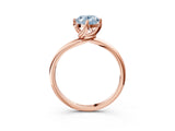 Rose gold Fancy Blue Oval Cut Diamond Solitaire Engagement Ring with Four-Prong Setting and Classic Band_23