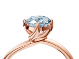 Rose gold Fancy Blue Oval Cut Diamond Solitaire Engagement Ring with Four-Prong Setting and Classic Band_24