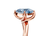 Rose gold Fancy Blue Oval Cut Diamond Solitaire Engagement Ring with Four-Prong Setting and Classic Band_25
