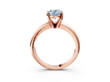 Rose gold Fancy Blue Oval Cut Diamond Solitaire Engagement Ring with Round Band and Four-Prong Setting_155