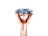 Rose gold Fancy Blue Oval Cut Diamond Solitaire Engagement Ring with Round Band and Four-Prong Setting_157