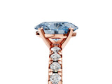 Rose gold Fancy Blue Oval Cut Diamond Solitaire Pavé Engagement Ring with Round Band and Prong Setting_49
