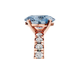 Rose gold Fancy Blue Oval Cut Diamond Solitaire Pavé Engagement Ring with Round Band and Prong Setting_55