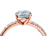 Rose gold Fancy Blue Oval Cut Diamond Solitaire Pavé Engagement Ring with Round Band and Prong Setting_66
