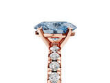 Rose gold Fancy Blue Oval Cut Diamond Solitaire Pavé Engagement Ring with Round Band and Prong Setting_67