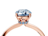 Rose gold Fancy Blue Oval Cut Diamond Solitaire Ring with Classic Band and Four-Prong Setting_16