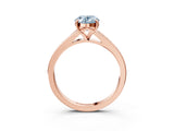 Rose gold Fancy Blue Oval Cut Diamond Solitaire Ring with Pavé Band and Prong Setting_15