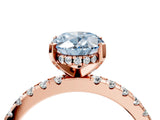 Rose gold Fancy Blue Oval Cut Diamond Solitaire Ring with Round  Pavé Band and Four-Prong Setting_40