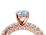 Rose gold Fancy Blue Oval Cut Diamond Solitaire Ring with Shared Prong Pavé Band and Four-Prong Setting_61