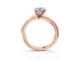 Rose gold Fancy Blue Oval Cut Diamond Solitaire Ring with Six-Prong Setting and Classic Band_288