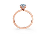 Rose gold Fancy Blue Oval Cut Diamond Solitaire Ring with Thin Band and Prong Setting_15