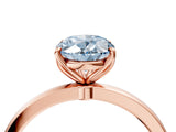 Rose gold Fancy Blue Oval Cut Diamond Solitaire Ring with Thin Band and Prong Setting_16