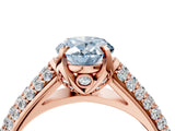 Rose gold Fancy Blue Oval Cut Diamond Solitaire Ring with Three-Row Pavé Band and Four-Prong Setting_41
