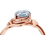 Rose gold Fancy Blue Oval Cut Diamond Solitaire Ring with Twist Band and Four-Prong Setting_61