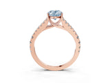 Rose gold Fancy Blue Oval Cut Diamond Split Shank Pavé Engagement Ring with Four-Prong Setting_68