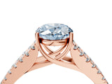 Rose gold Fancy Blue Oval Cut Diamond Split Shank Pavé Engagement Ring with Four-Prong Setting_69